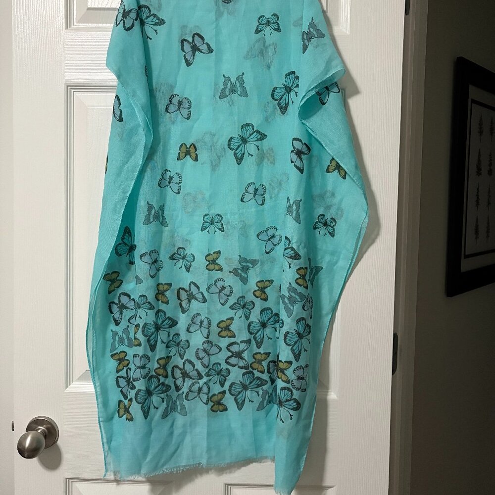 Large Sheer Butterfly Scarf NWOT
